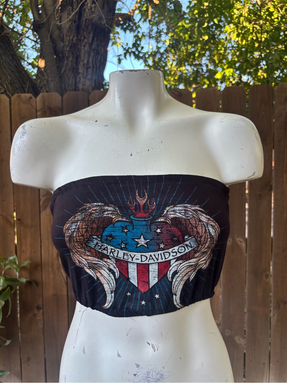 NWOT Harley Davidson Custom Reworked Tube Top S/M, America, Bikerchic, Summer.